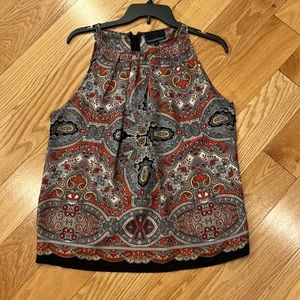 Paisley Print Sleeveless Top